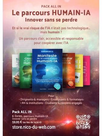 6 livres, parcours Humain–IA - Innover sans se perdre